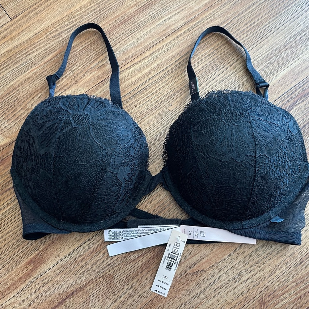 Victoria's Secret Black Floral Lace Bra